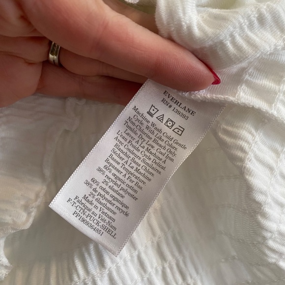 Everlane The Cropped Smock Top White Base - Size S - Picture 4 of 8
